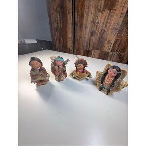 Enesco Native American Children Figurines Set of 4 1996